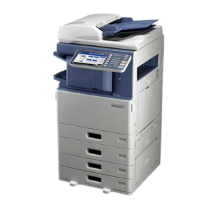 Modern multifunction office printer with touchscreen