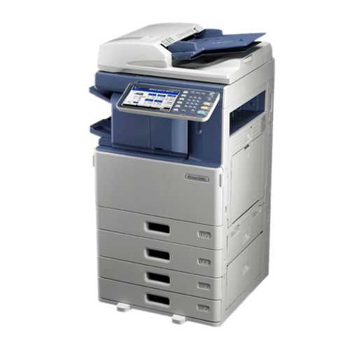 Modern multifunction office printer with touchscreen