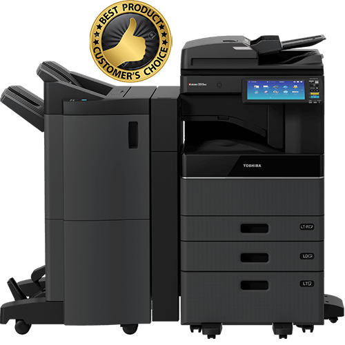 Toshiba multifunction printer with Customer's Choice award.