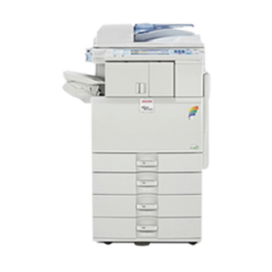 Office multifunction printer copier on white background.
