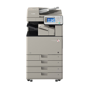Canon multifunction office printer with touchscreen display.