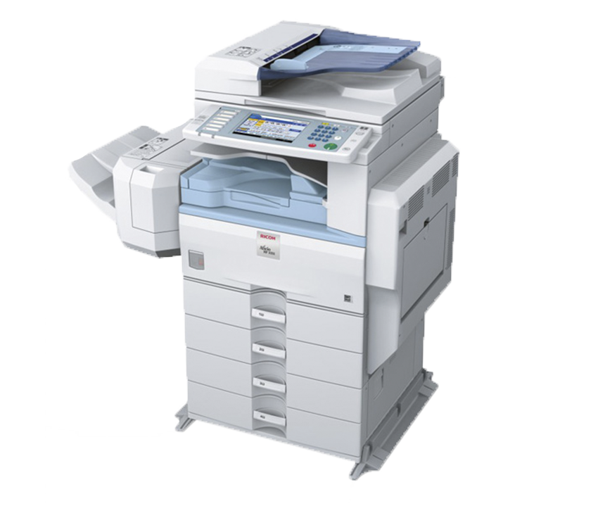 Office multifunction printer isolated on white background.